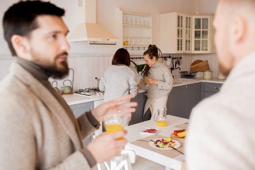 group of friends enjoying a healthy meal