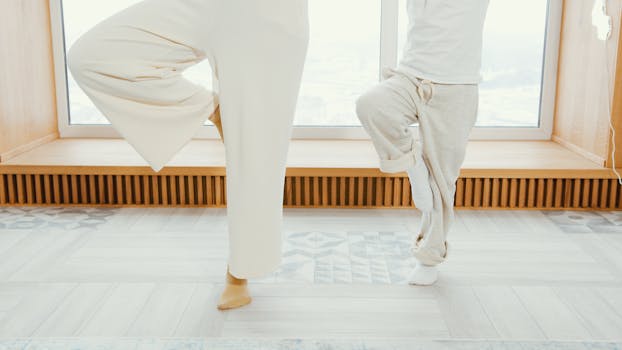 person practicing yoga for relaxation