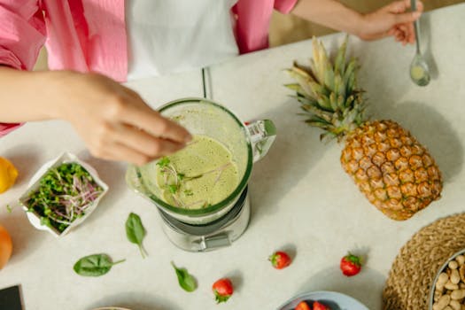 juicing ingredients on the countertop