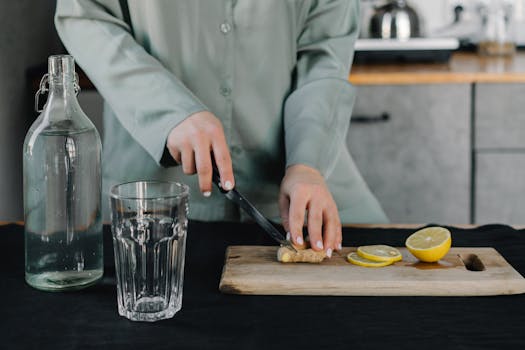 lemon in a glass of water