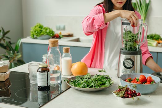 a smoothie filled with spinach and banana