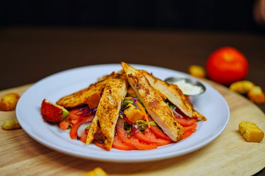 delicious grilled chicken with veggies