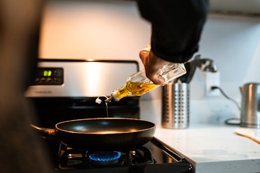 bottle of MCT oil on a kitchen counter