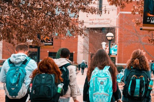 a group of friends walking outdoors