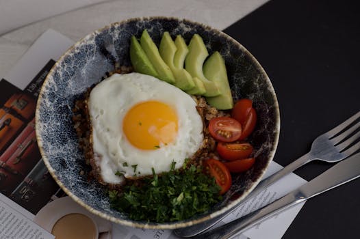 healthy meal plate with grains and veggies