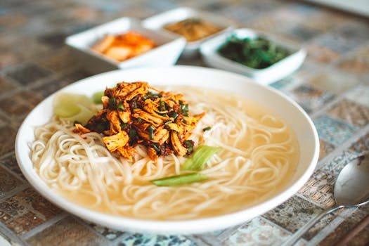 delicious chicken broth with herbs