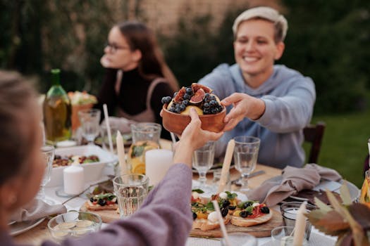 image of a group enjoying a meal together