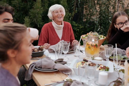 happy woman enjoying meal