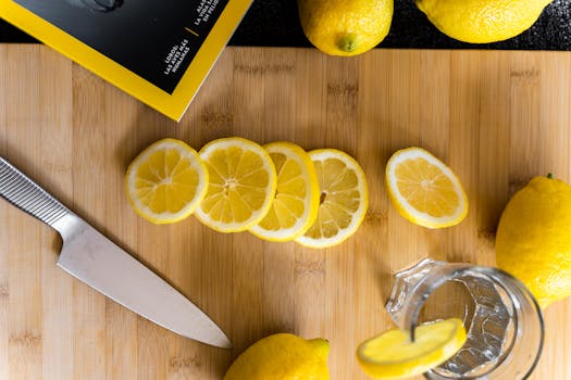 a refreshing glass of water with lemon